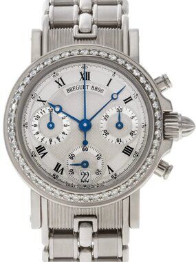 Breguet Horloger de la Marine 0031536 18k White Gold 31mm Chronograph Watch